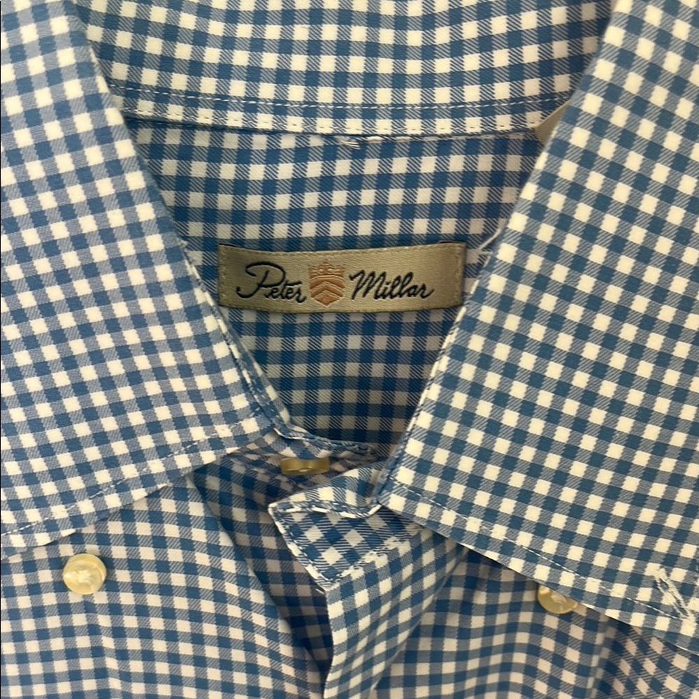 Peter Millar Blue and White Casual Button Down Shirt